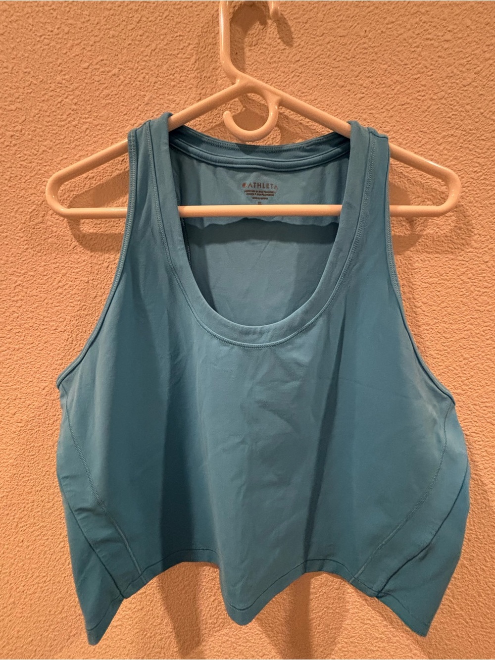 Athleta Teal Cropped Scoop Tank